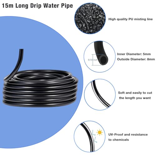 HASTHIP® Automatic Garden Watering System Slow Drip Irrigation Kit with Tee Connector Water Dripper for Plants with 15M Long Pipe Outdoor Lawn Equipment 2 PCS HASTHIP® Automatic Garden Watering System Slow Drip Irrigation Kit with Tee Connector Water Dripper for Plants with 15M Long Pipe Outdoor Lawn Equipment 2 PCS